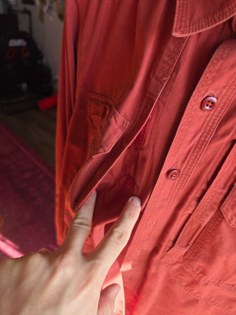 5.11 Tactical Large Rust/Orange Ripstop Shirt - Picture 6 of 6